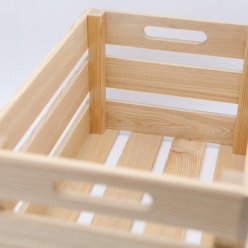Caisse de rangement en bois massif