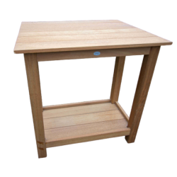 Table desserte en iroko massif avec rallonge